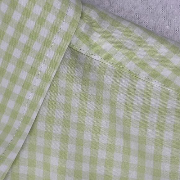 BROOKS BROTHERS Shirt Mens 18 36 Classic Dress Non Iron Gingham Check Green - Picture 1 of 13